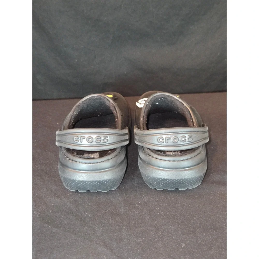 Kids Crocs Classic fur Lined Clog Black Fuzz‎ Toddler Boy Construction Size 10